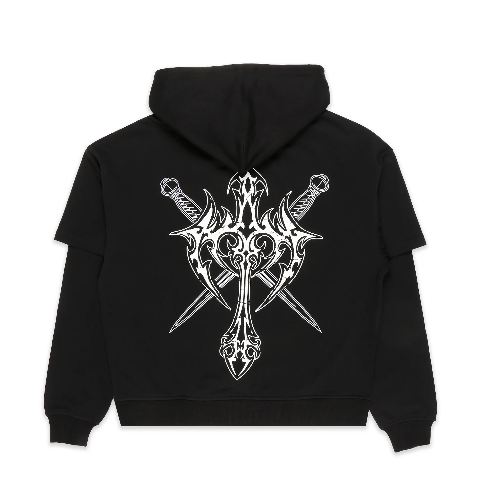 2 In 1  elf Cracked Cro   And Dagger Graphic Print Hoodie - Image 2