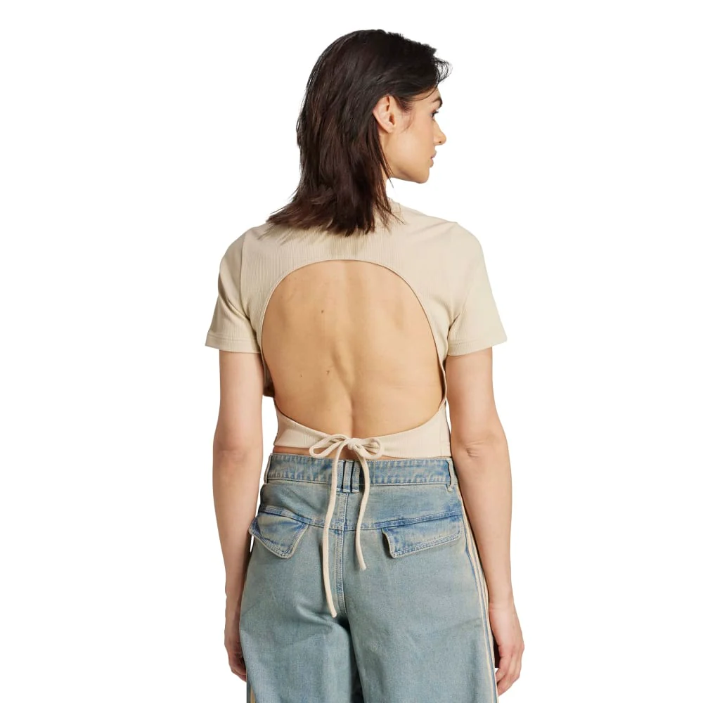 Originals Ca pus 2000 Back Cut Out Rib Tshirt Beige - Image 3