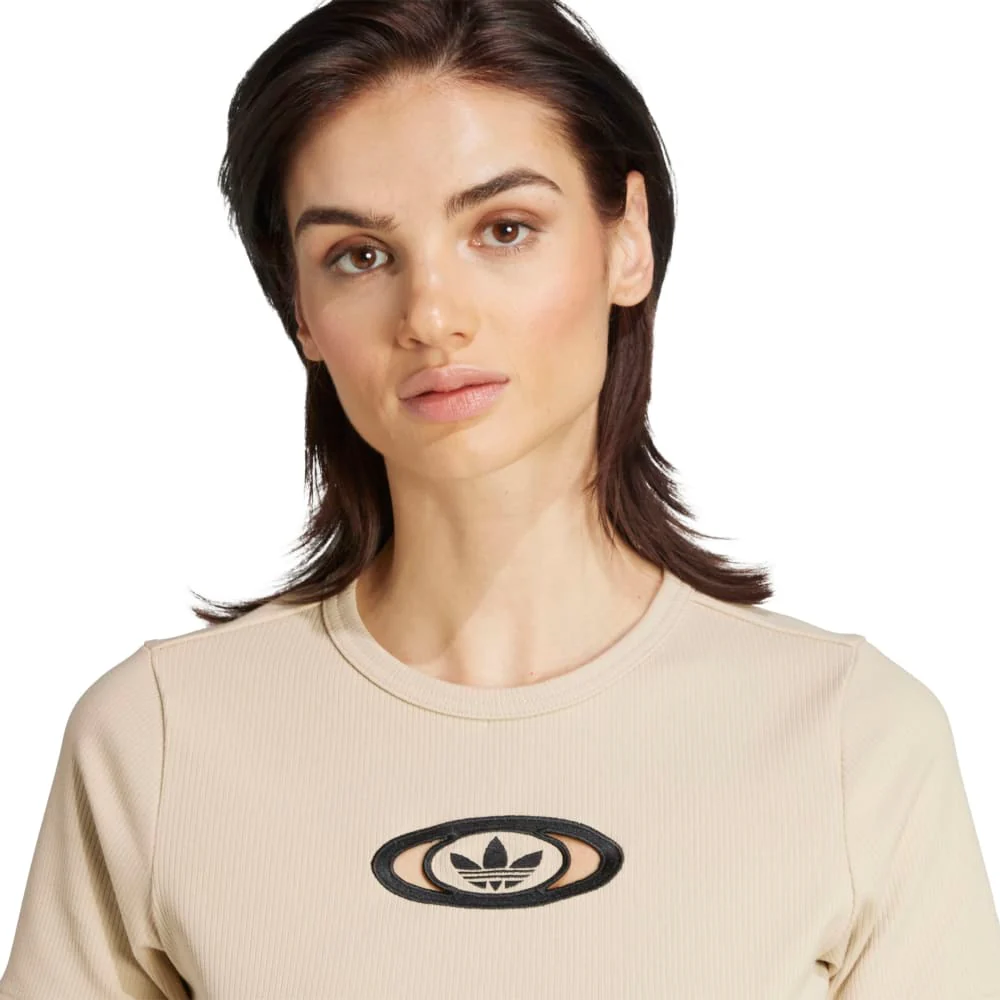 Originals Ca pus 2000 Back Cut Out Rib Tshirt Beige - Image 4