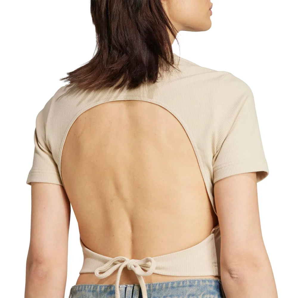 Originals Ca pus 2000 Back Cut Out Rib Tshirt Beige - Image 5