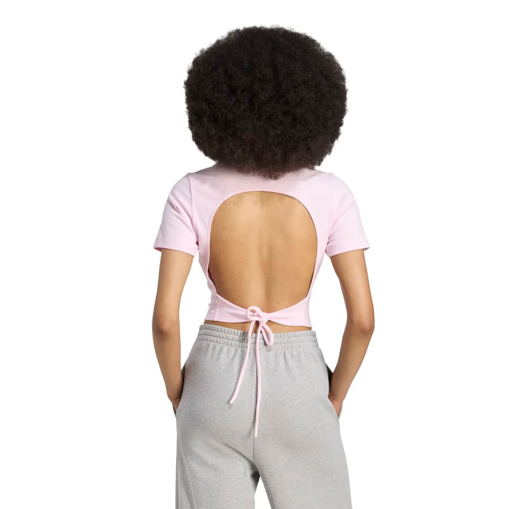 Originals Ca pus 2000 Back Cut Out Rib Tshirt Pink - Image 3