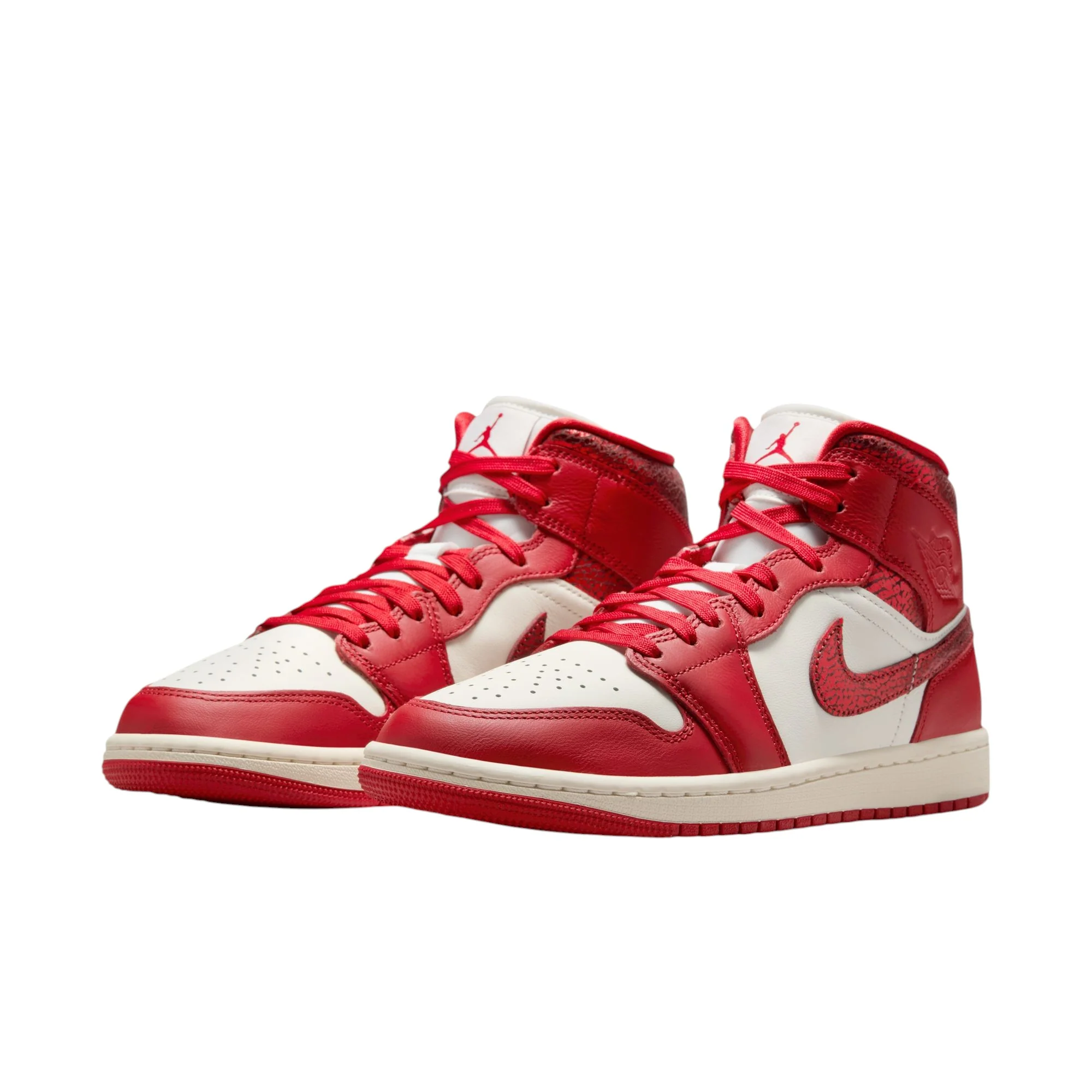 Jordan Air Jordan 1 Mid SE Red Cracked Leather - Image 2