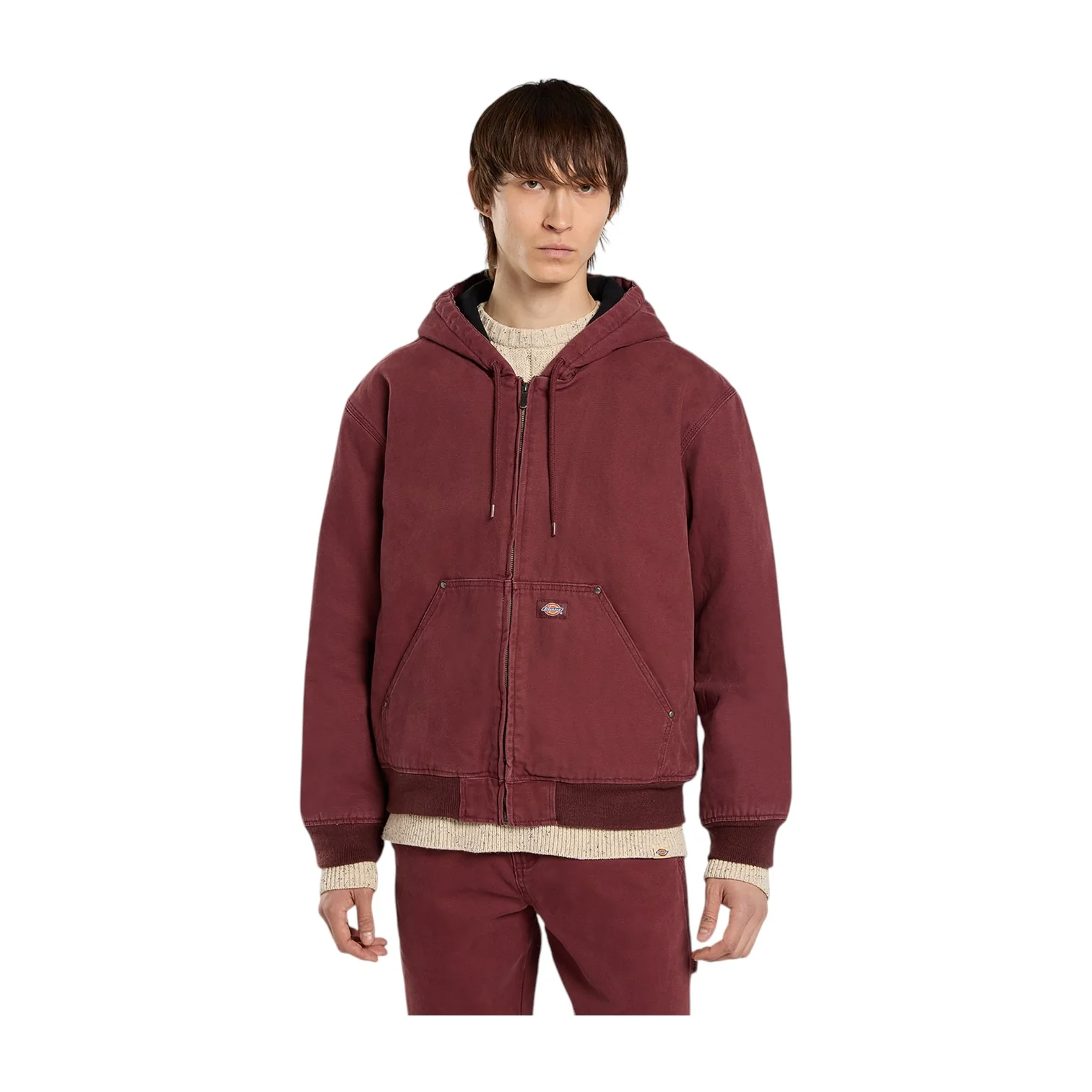 Hi ham Hooded Canvas Jacket Bordeaux - Image 3