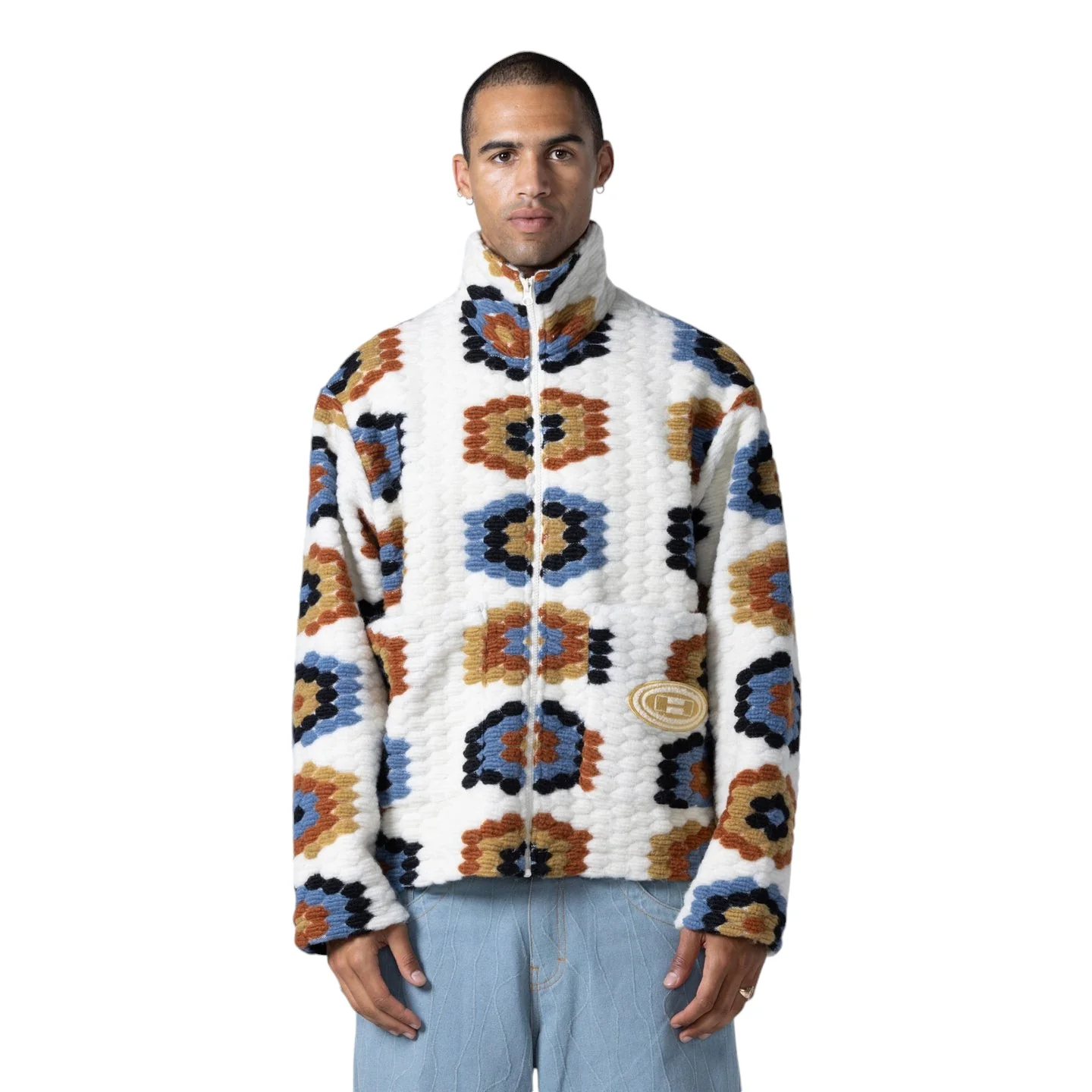 Textured Fu   Zip Jacket - Image 3