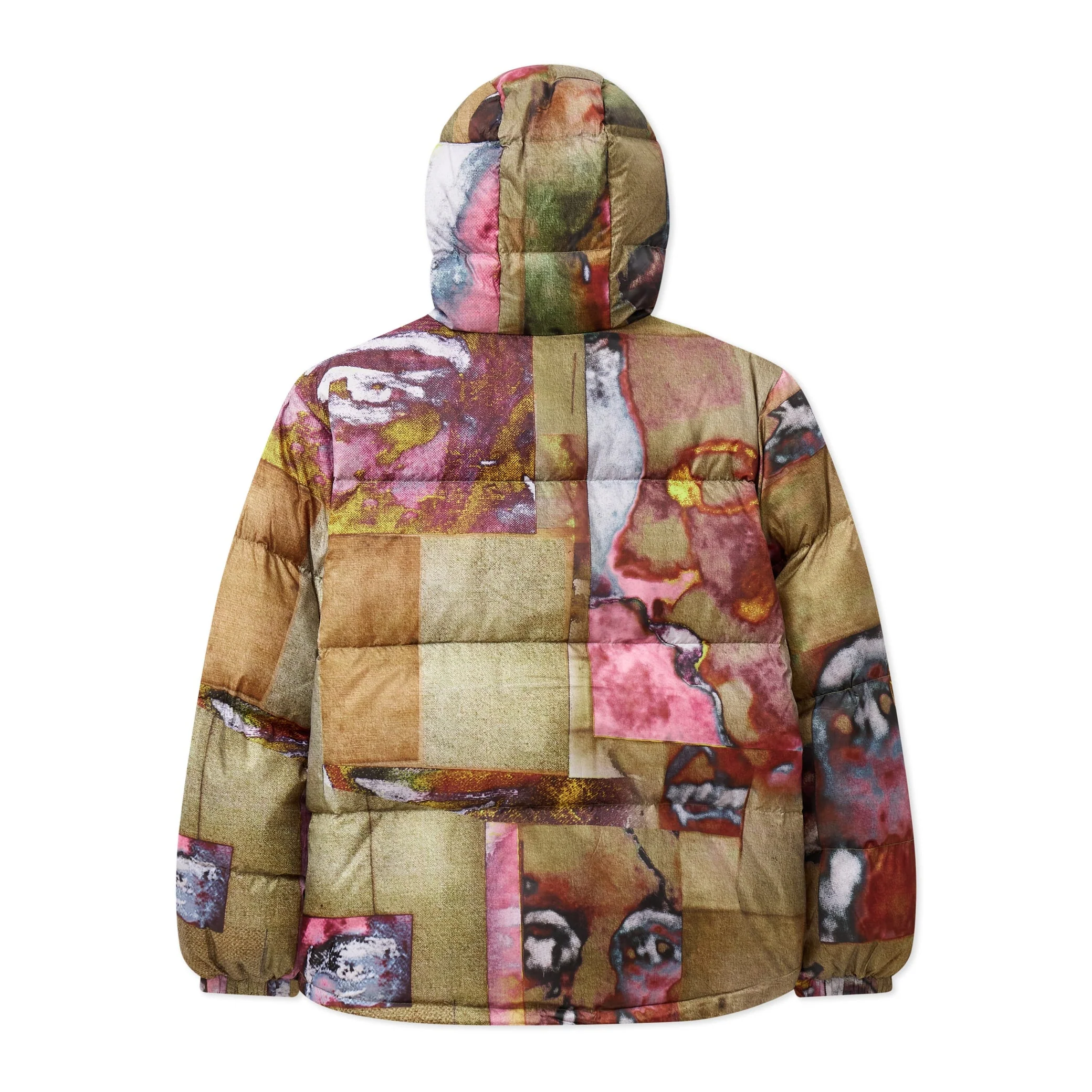 Printed Faces Collage Puffer Jacket - Image 4
