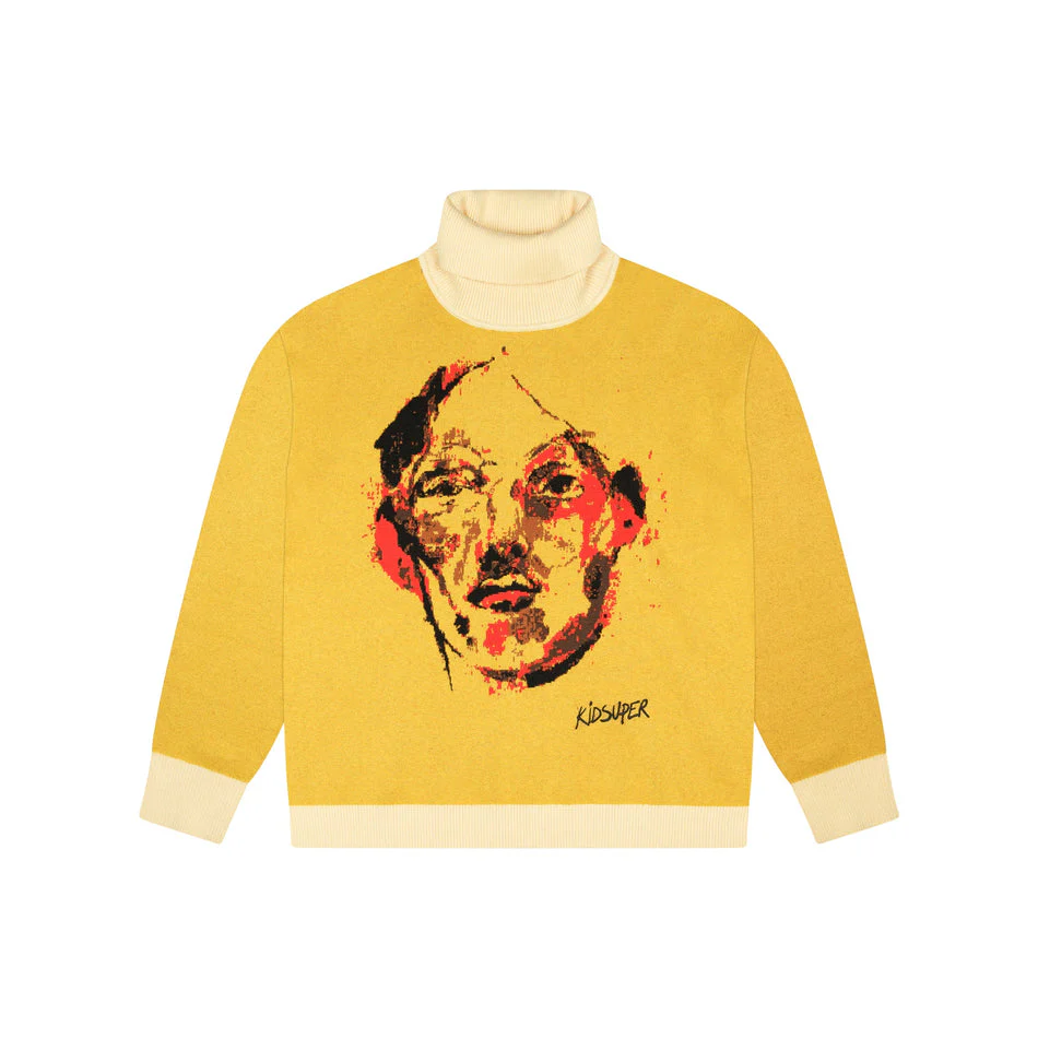 Man Face Turt eneck Sweater
