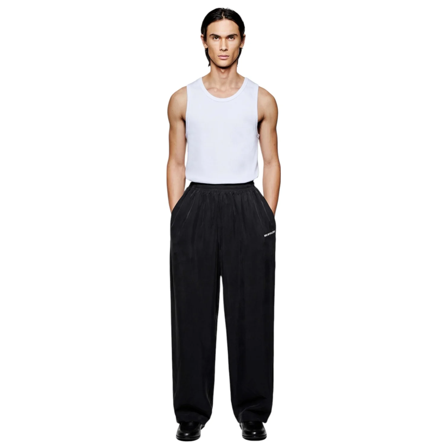 Sandwash Cupro Wide Leg Pant Black - Image 3