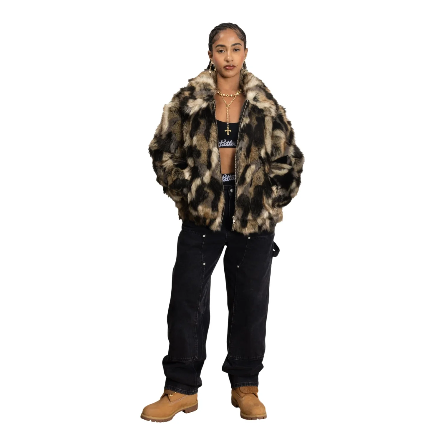 Faux Fur Patchwork Jacket Multi - Image 4