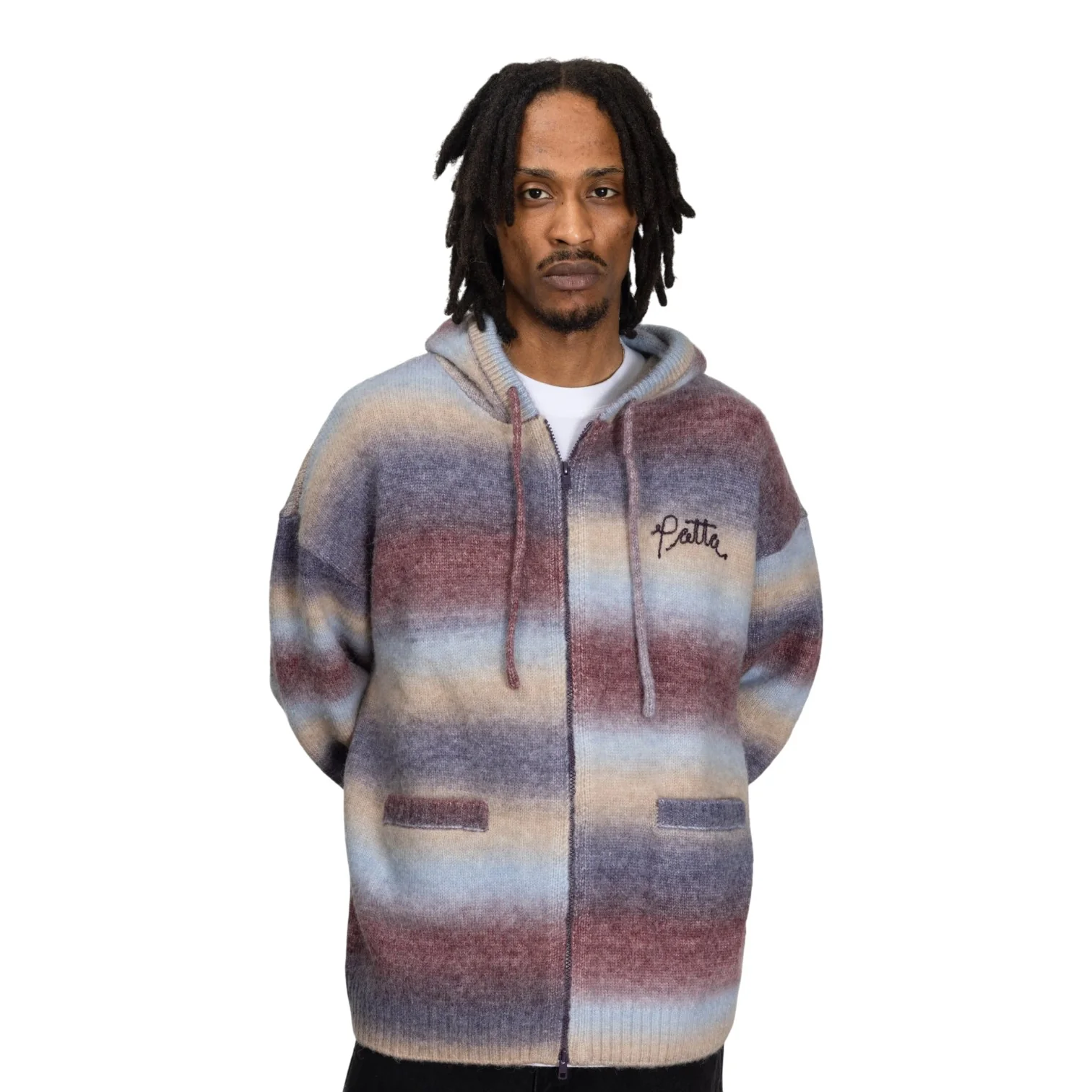 Space Dye Knitted Hooded Sweater Mu ti - Image 3