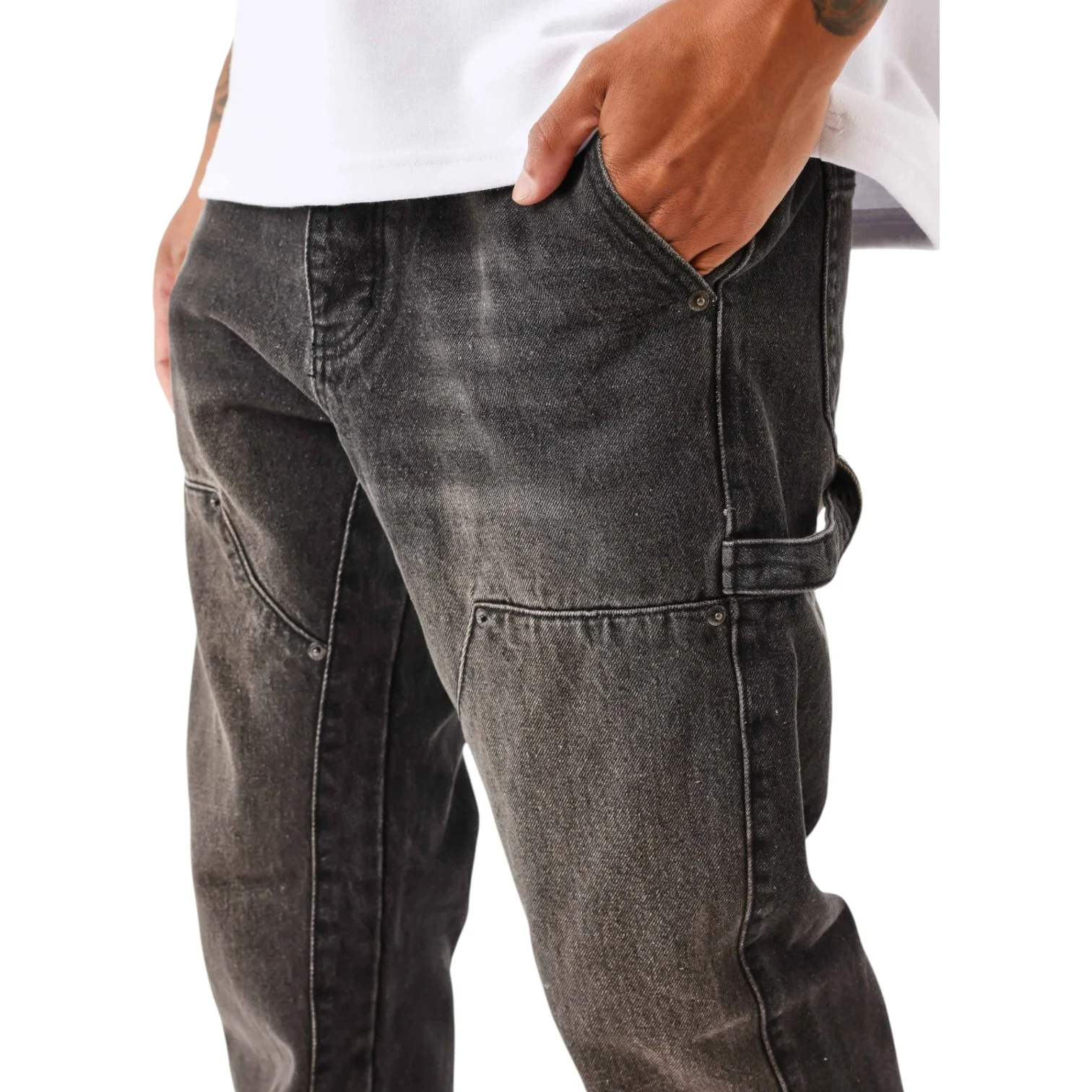 Wideleg Carpenter Jeans Black - Image 3