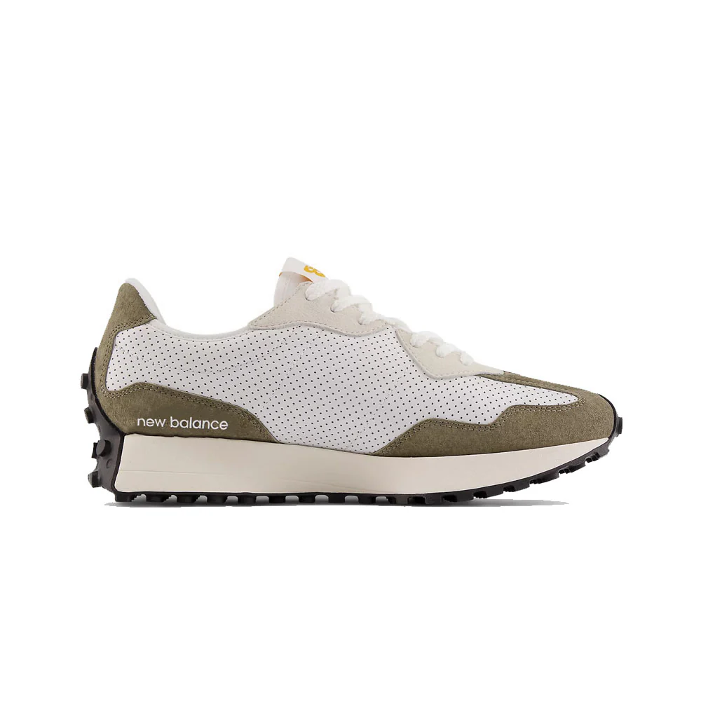 New Balance 327 White Yellow Olive - Image 2