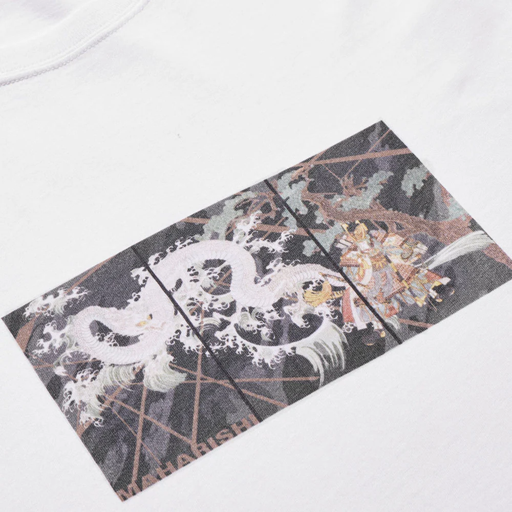 Triptych Water Dragon Tshirt Organic Cotton Jerse White - Image 3