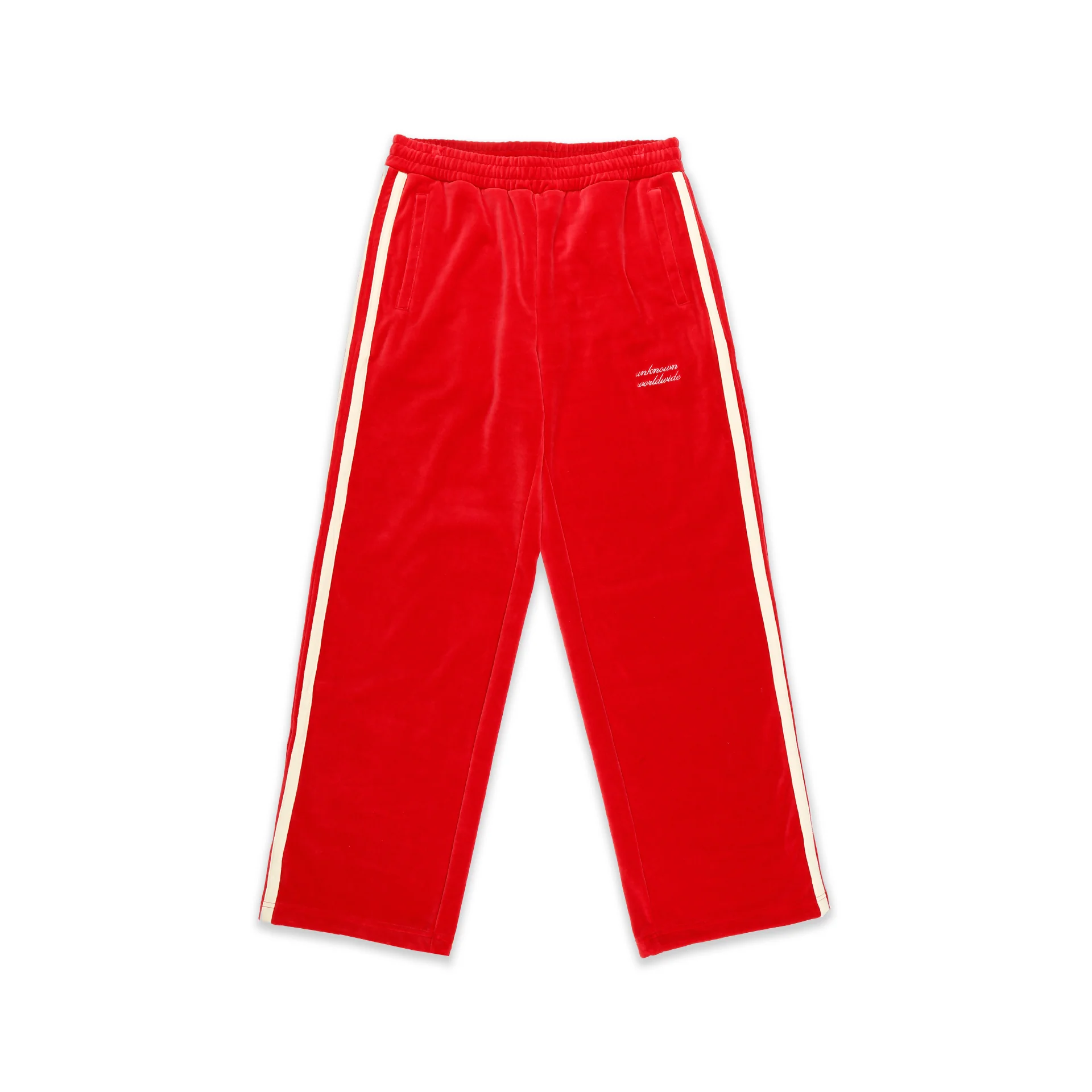 TWO POP COLOUR TAPE DETAILS VELOUR PANTS