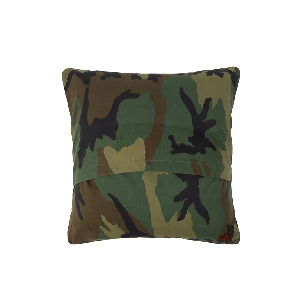 Upcycled Camo Cushion Vintage Surplus Woodland - Image 2